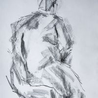 Richard, May 2017. Graphite, A2. Life drawing, graphite, male