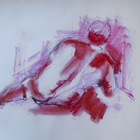 Richard, June 2018. Pastel & graphite, A2. Life drawing, pastel, graphite, male