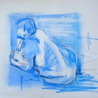 Richard, June 2018. Pastel & graphite, A2. Life drawing, pastel, graphite, male