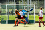 Katie Long scores the equaliser for Leicester Vs Bowdon Hightown