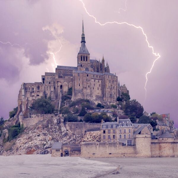 Thunderstorm, Mt.St.Michel, France