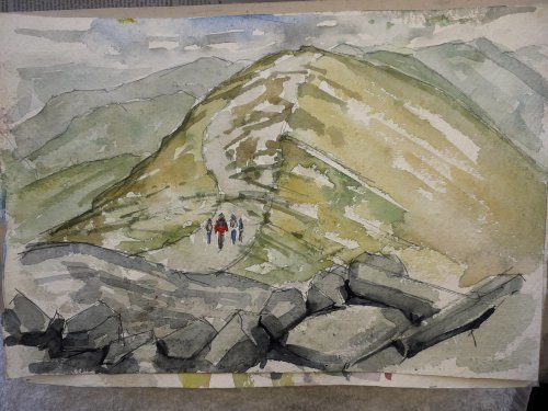 Watercolour,view from Skiddaw,Cumbria.