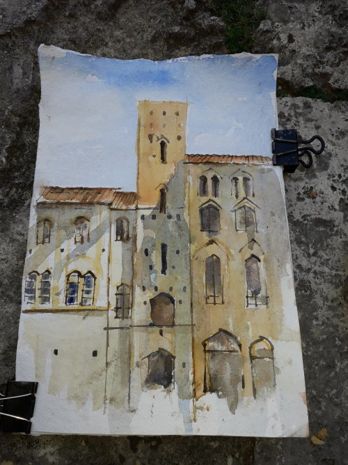 Watercolour San Gimignano,Italy.