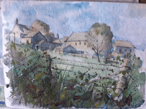 Watercolour painted in the Moss Valley.