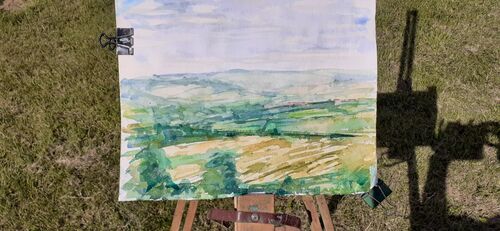 View from the Cowie, watercolour.
