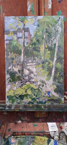Whinfell Quarry Gardens, oil on canvas panel.