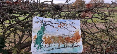 Looking towards Ridgeway ,watercolour.