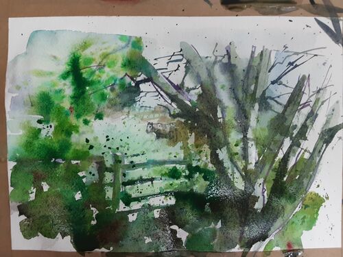 Watercolour in the Moss Valley.