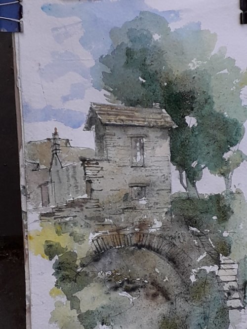 Watercolour,cottage in Ambleside,Cumbria.