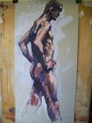 Still my favourite1/2hour sketch using acrylic.Chunky brush strokes.