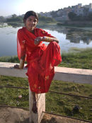 girl by Udaipur lake