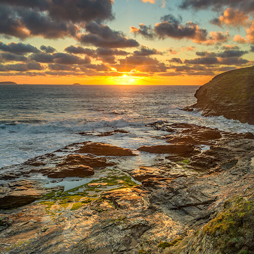 February, between Polzeath and Pentire Head.