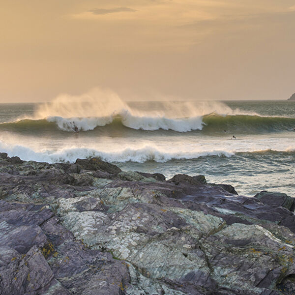 Surfing at Polzeath.