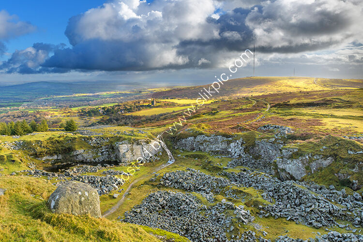 Caradon Hill, with the Cheeswring Quarry in the foreground.