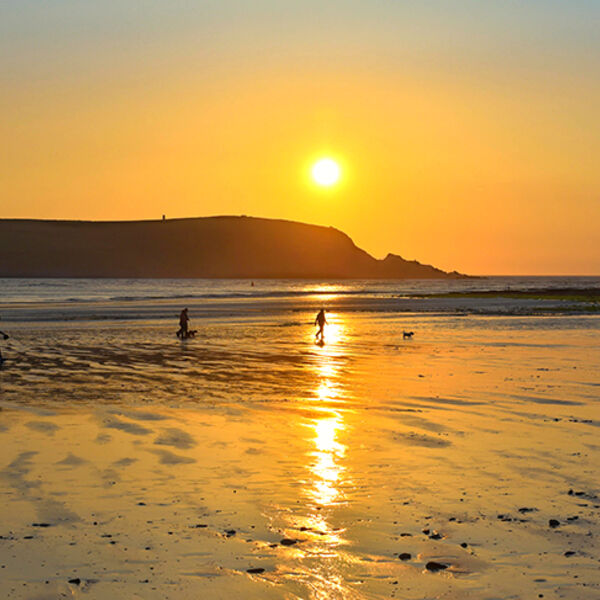 Daymer Bay just before sunset.