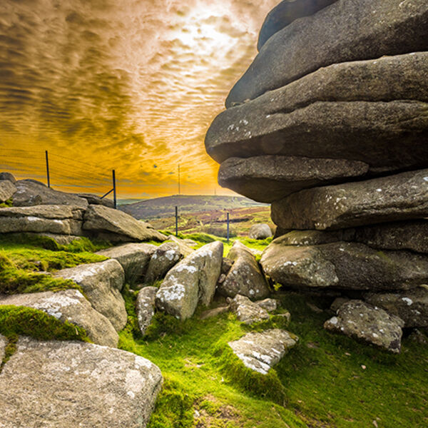 The sun rise over Caradon, viewed from Stowes Hill, nr Minions on Bodmin Moor