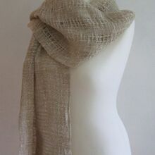 Natural Oatmeal Linen and Cotton Shawl