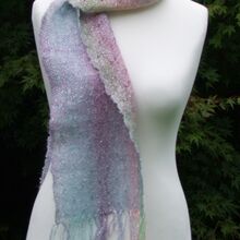 Scarf with a Sparkle in Multicoloured Pastel Acrylic Yarn