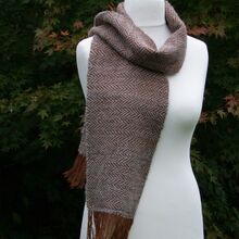 Brown and Grey Twill Wool Scarf