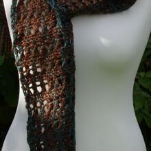 Brown and Peacock Variegated Acrylic Scarf