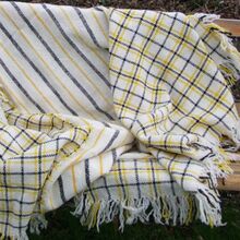 Yellow, Black and White Wool Blanket