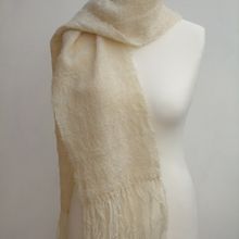 Ecru Wool & Boucle Scarf
