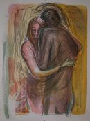 embracing couple 1 <br>
Lithograph<br>
76x56cm