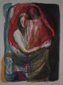 embracing couple 2<br>
Lithograph<br>
76x56cm