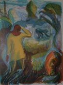 Huddersfield AllotmentsLithograph<br>
52x42cm