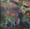 Calendula<br>
acrylic on canvas 14x14 cm