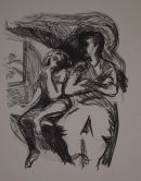 father and daughter<br>
Lithograph<br>
52x42cm
