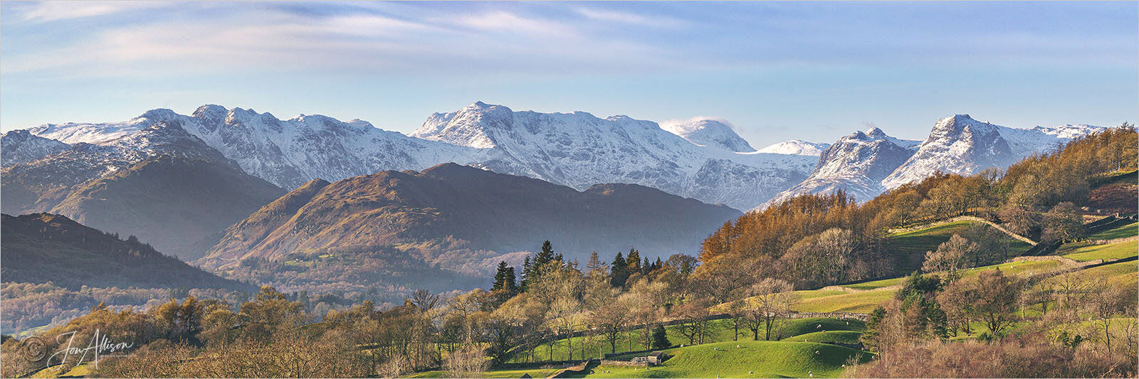 Crinkle Crags & Bowfell from Troutbeck