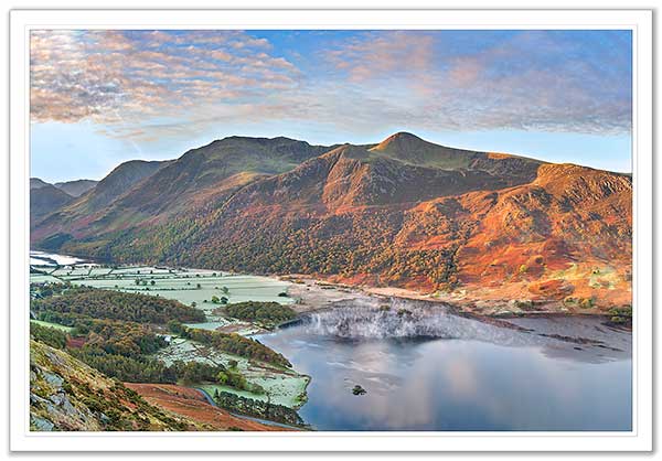 Dawn breaks over the Buttermere Fells