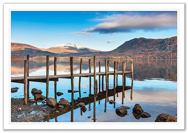 Derwentwater Jetty at dusk.