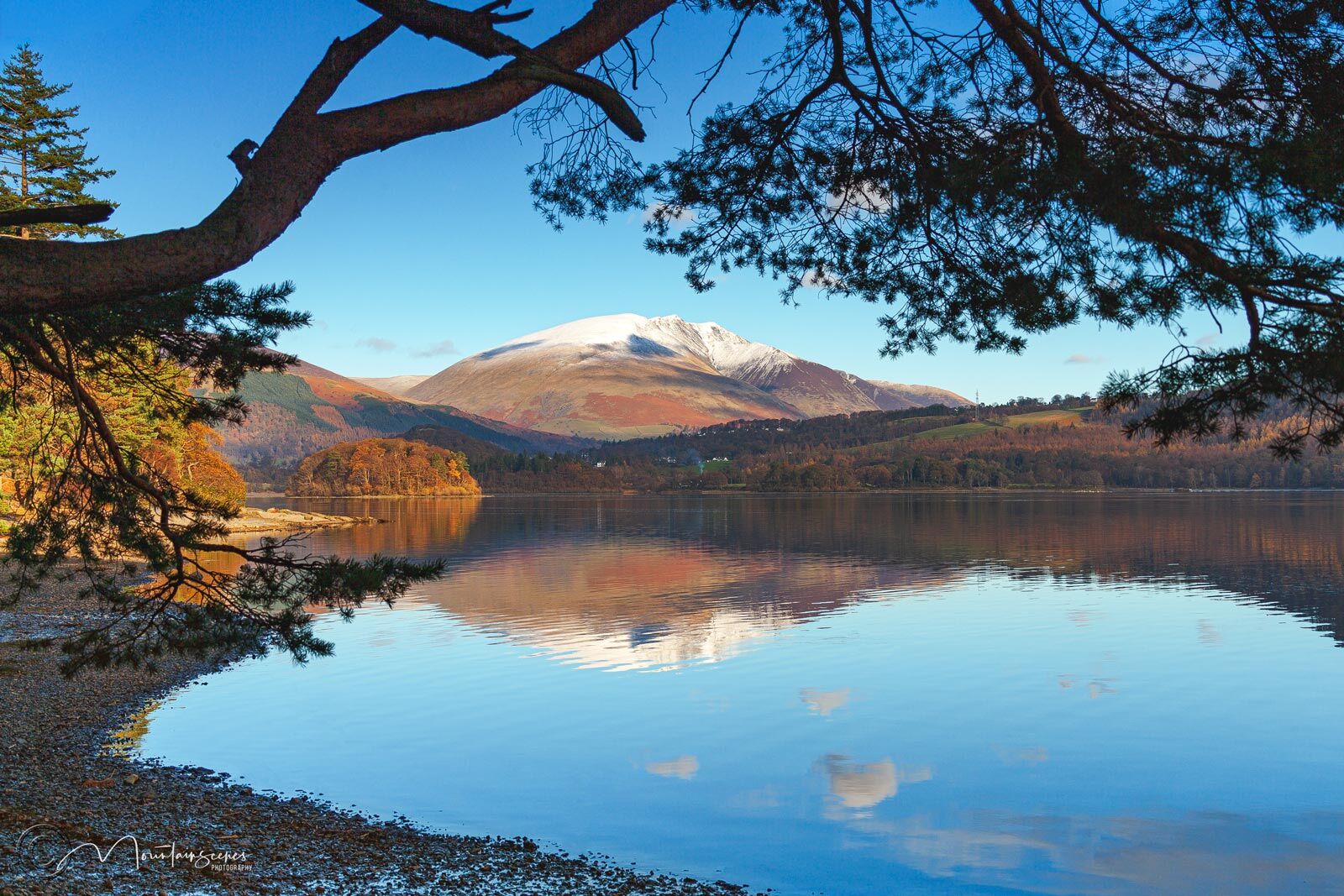 Dusk falls over Derwentwater
