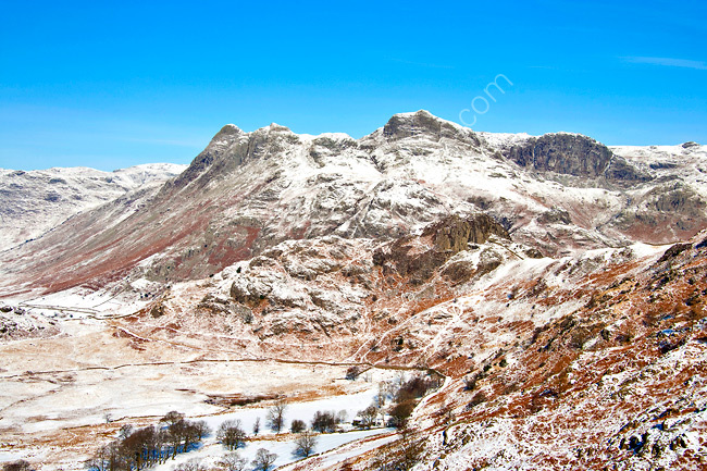 Langdale Pikes from Lingmoor Fell