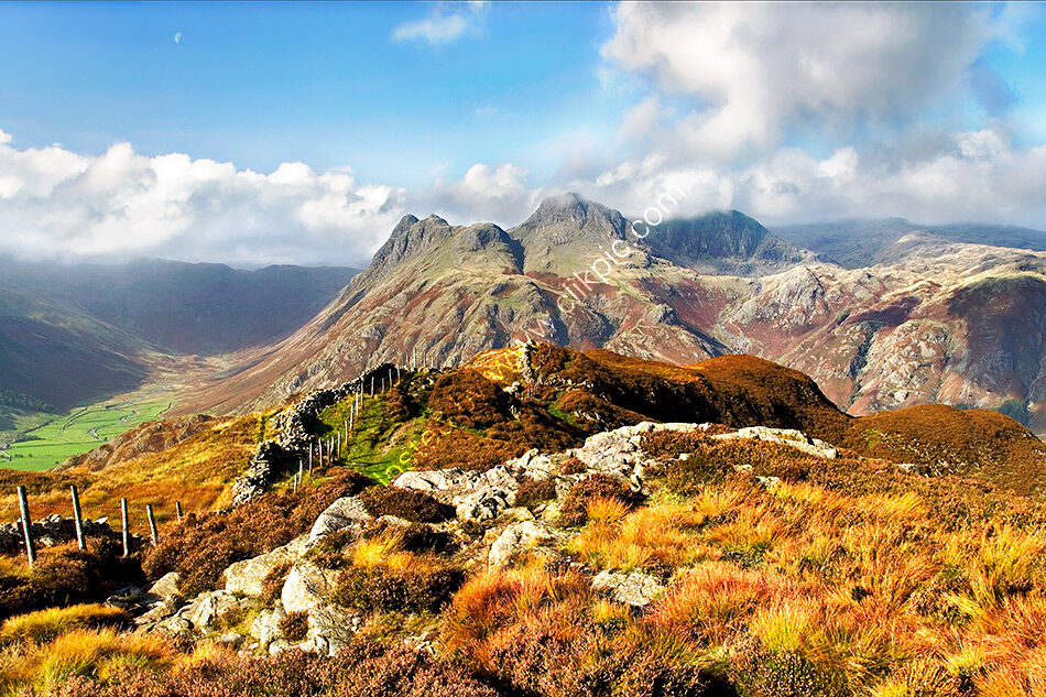 Lingmoor Fell and Langdale Pikes