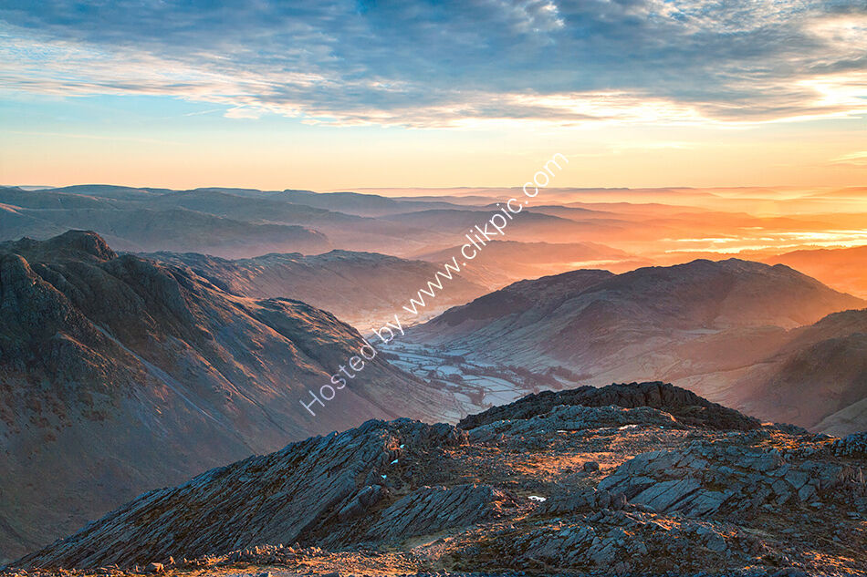 Dawn breaks over Langdale