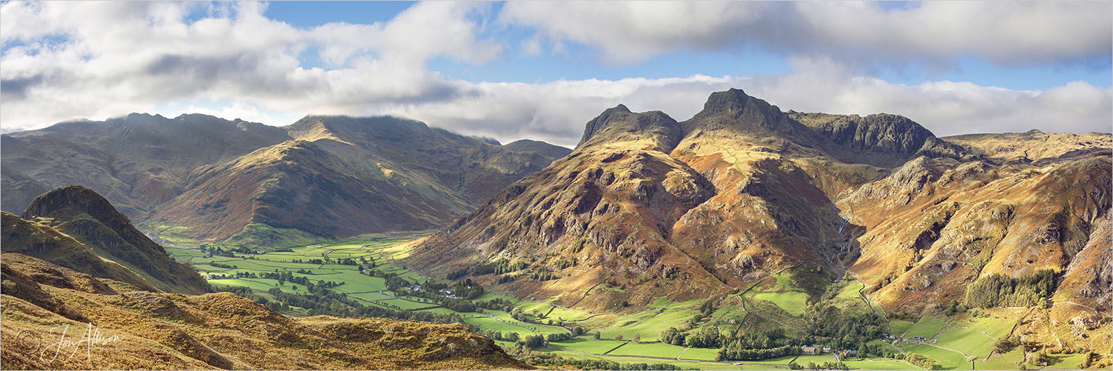 Langdale Pikes from Lingmoor Fell