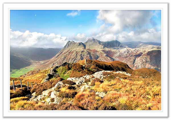 Lingmoor Fell Summit and Langdale Pikes