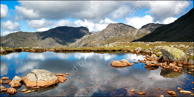 Scafell Pike and Three Tarns.