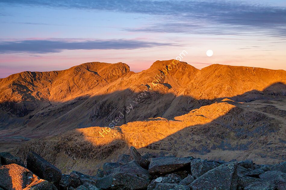 Dawn breaks over Scafell.