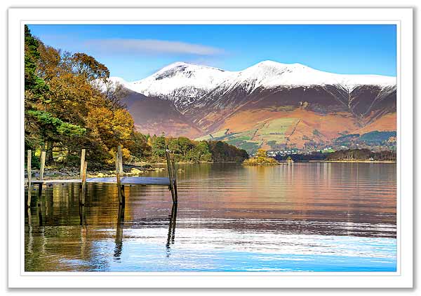 Skiddaw and Derwentwater reflections