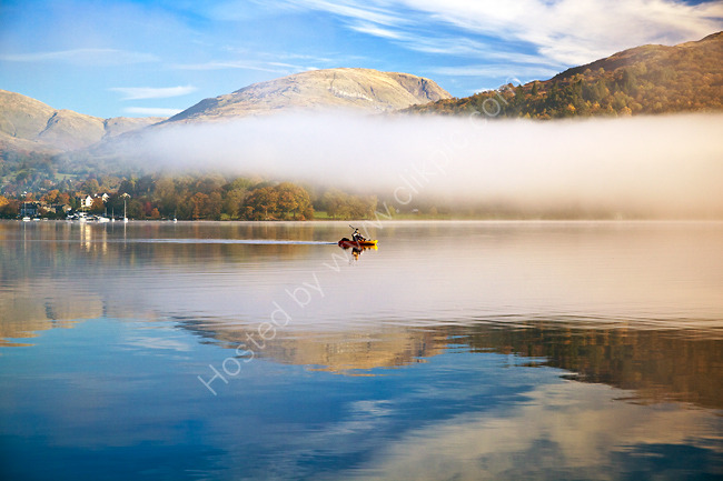 Paddling across Windermere
