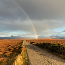 Rainbow over Assynt Mountains
