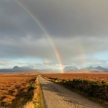 Rainbow over Assynt Mountains