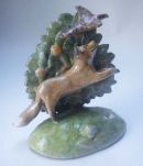 Fox chasing pheasant