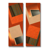 4 Squares (3), Diptych, Acrylic on Canvas, each section 51 x 153cm