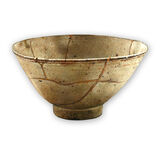 Korean Tea Bowl (Kintsugi), Acrylic Oil Canvas Board, 70 x 50cm