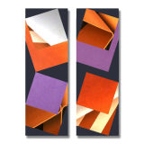 4 Squares (1), Diptych, Acrylic on Canvas, each section 51 x 153cm